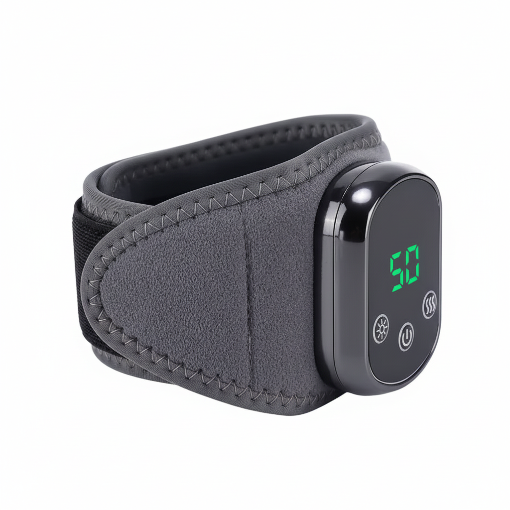 Attelle de poignet chauffante - Vue latérale avec écran digital